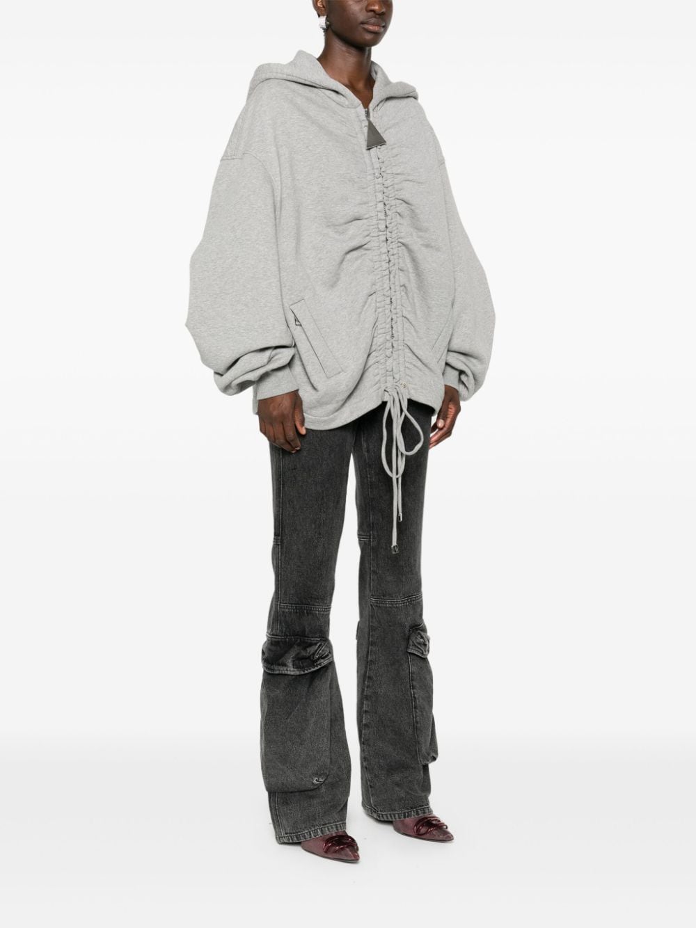 Zipped cotton hoodie