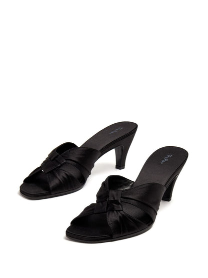 Soft knot satin mules