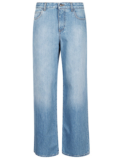 Wide-leg denim jeans