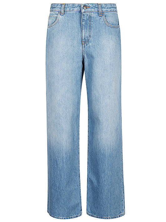 Wide-leg denim jeans