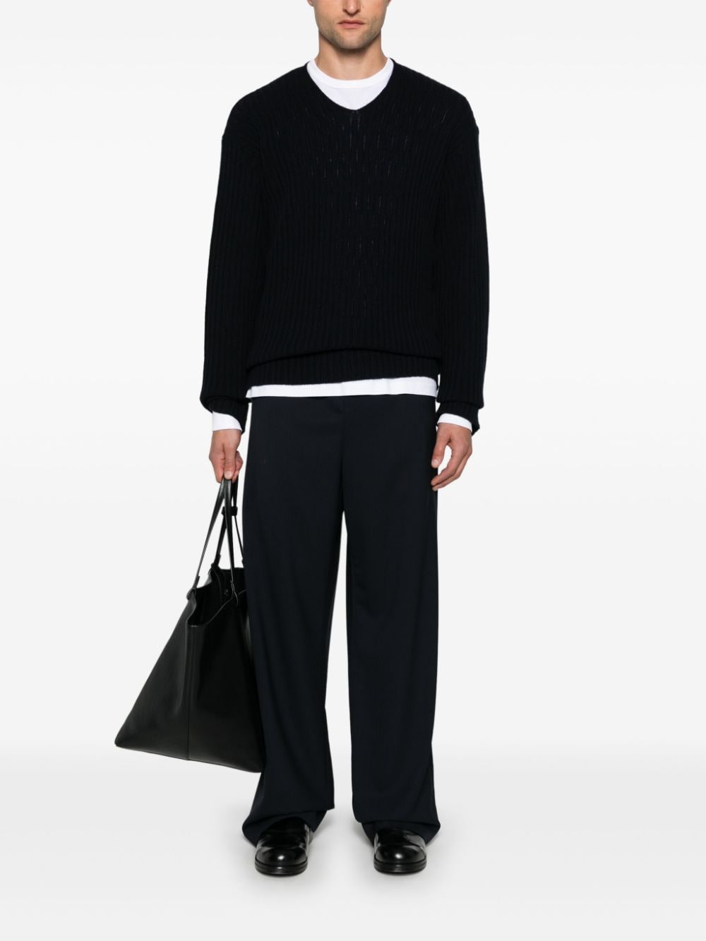 Cashmere v-necked sweater