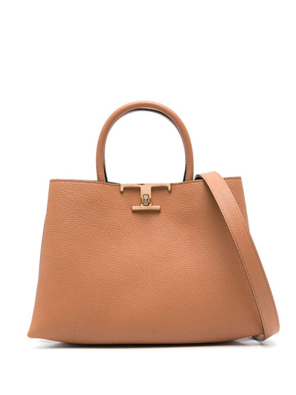 T timeless small leather tote