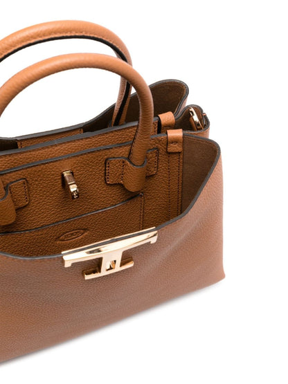 T timeless small leather tote