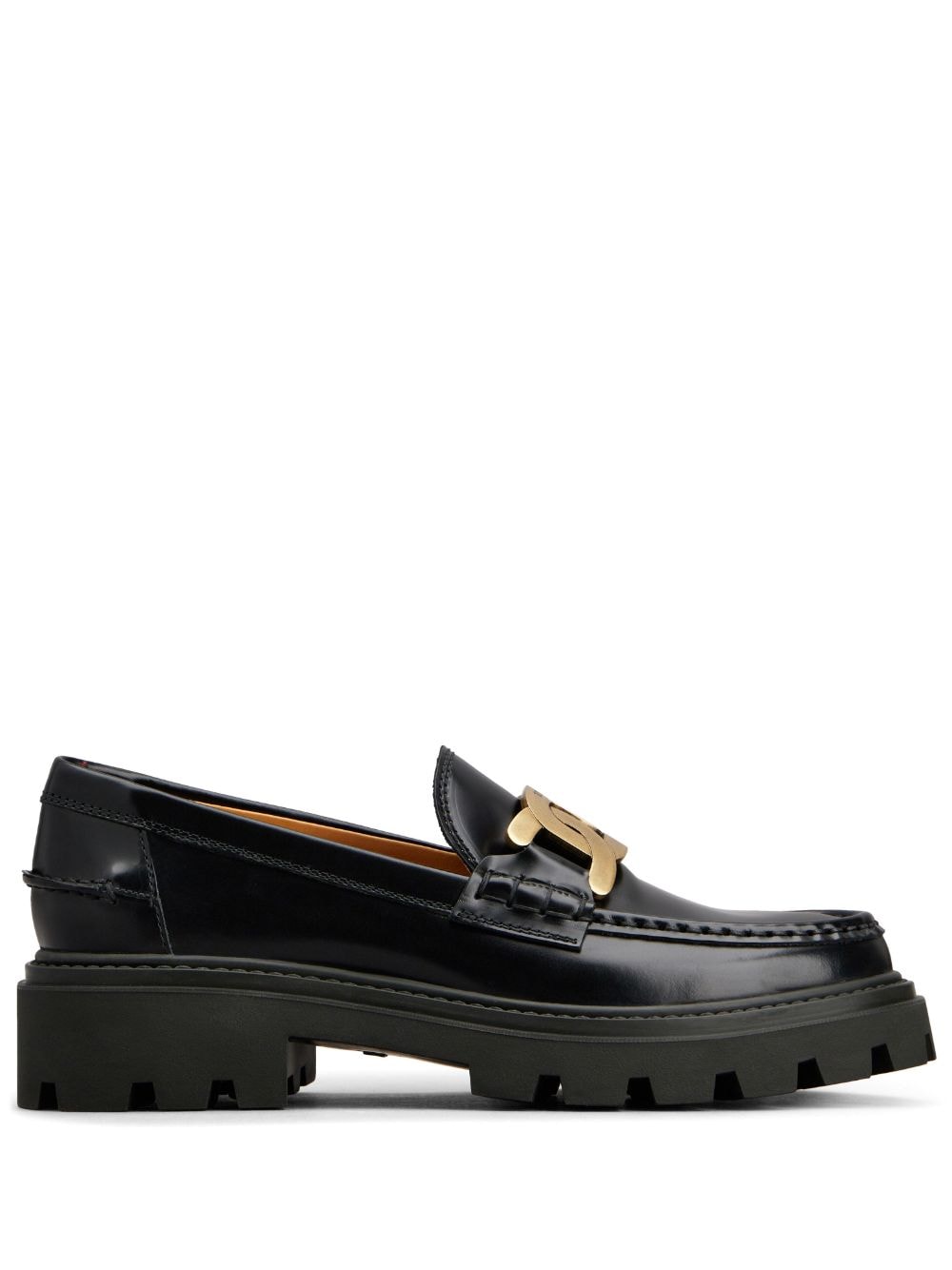 Chain leather loafers