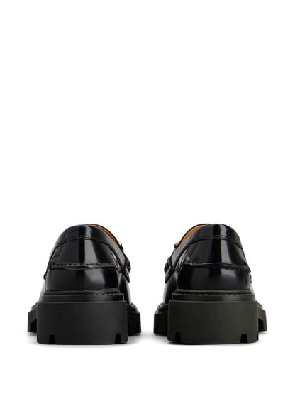 Chain leather loafers