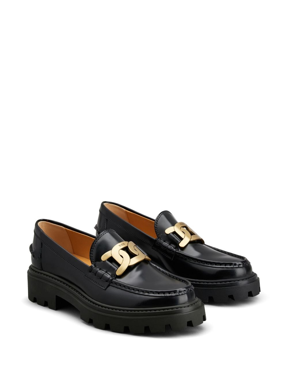 Chain leather loafers