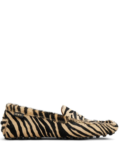 Gommino zebra motif loafers