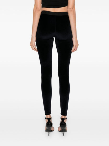 Logo velvet leggings