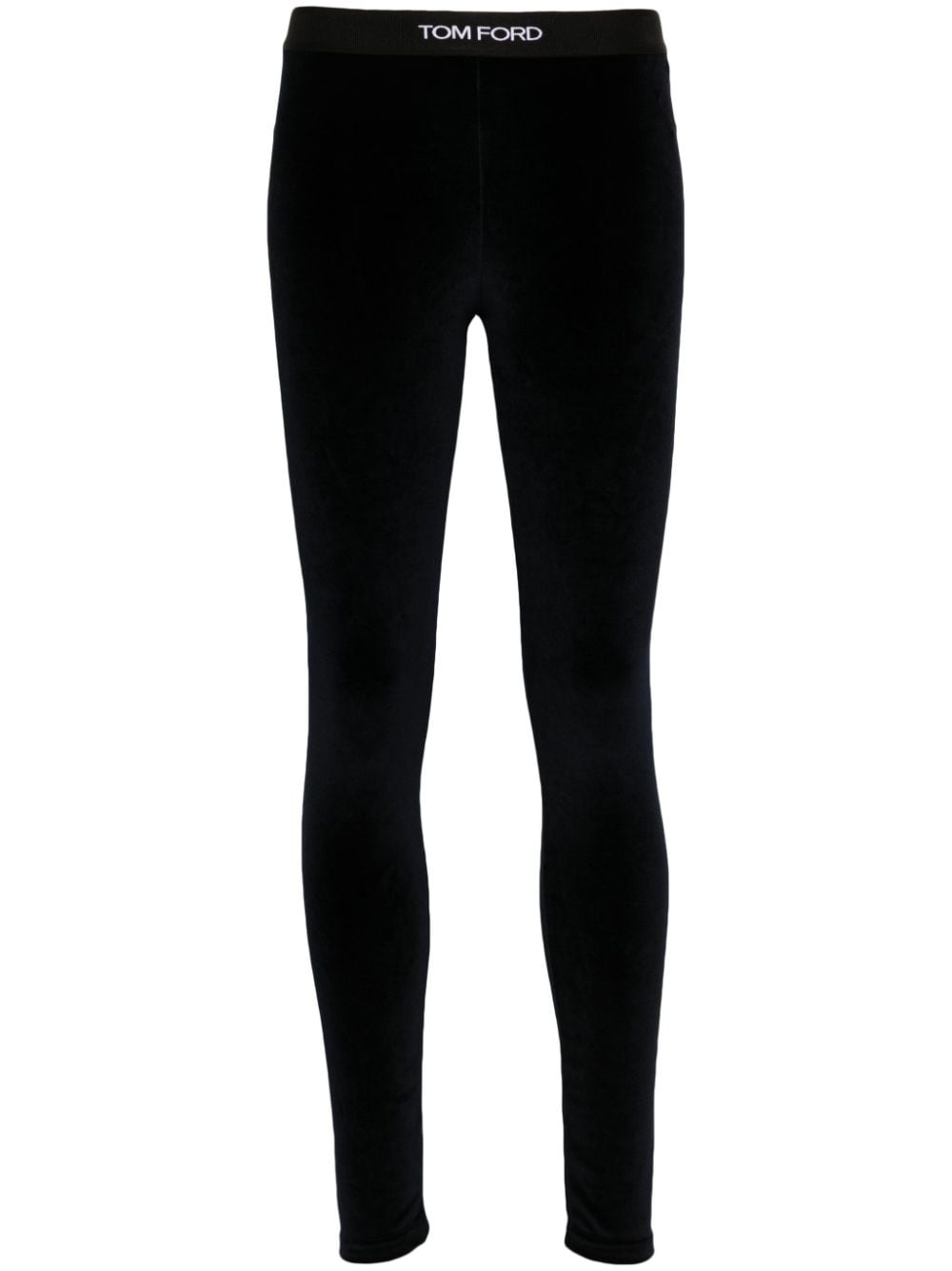 Logo velvet leggings