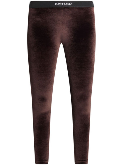 Logo velvet leggings