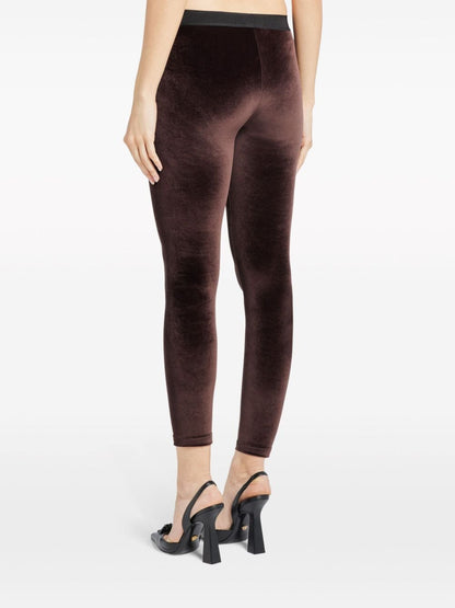 Logo velvet leggings