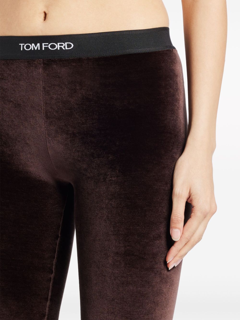 Logo velvet leggings