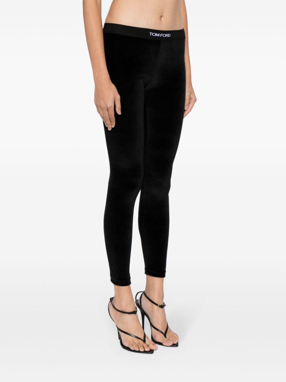 Logo velvet leggings