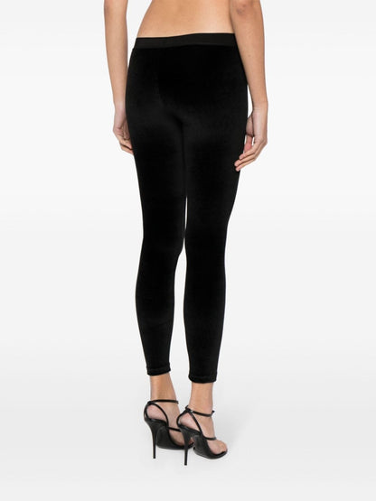 Logo velvet leggings