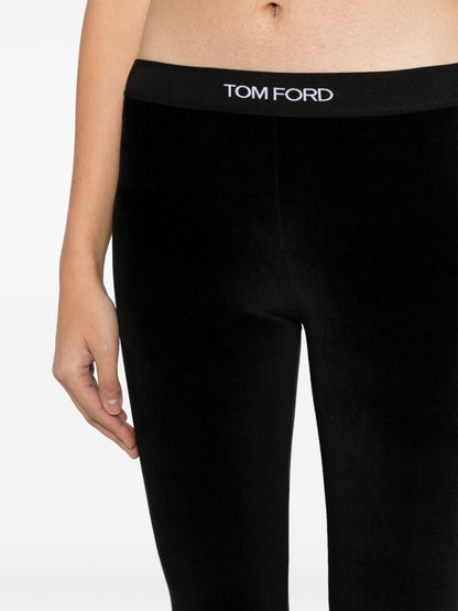 Logo velvet leggings