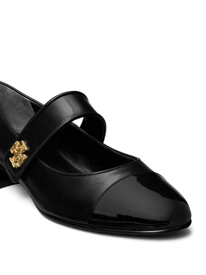 Mary-jane cap-toe leather ballets