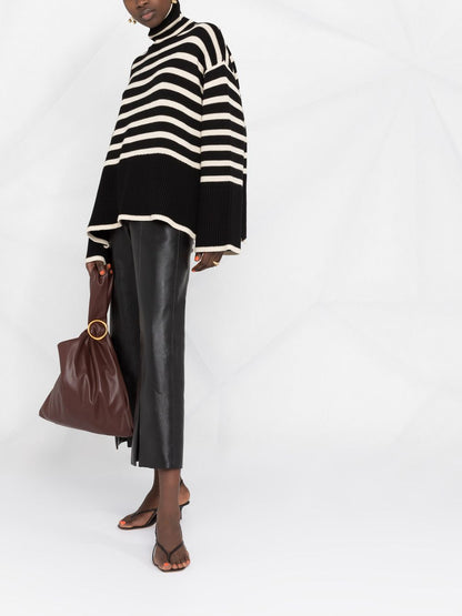 Wool striped turtle-neck jumper