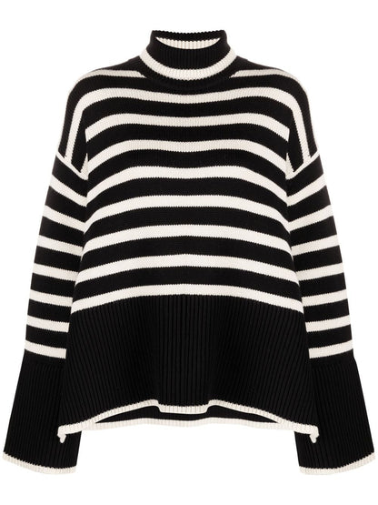 Wool striped turtle-neck jumper