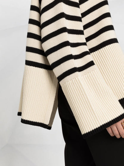 Wool striped turtle-neck jumper