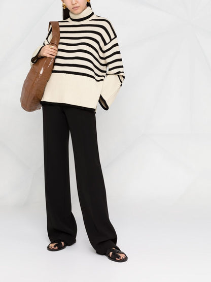 Wool striped turtle-neck jumper