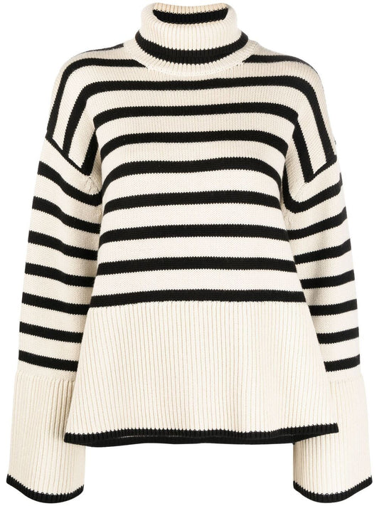 Wool striped turtle-neck jumper