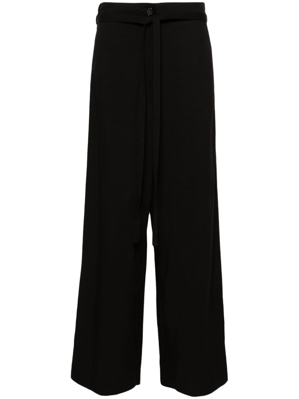 Tie-waist fluid trousers