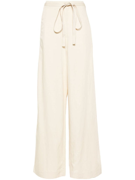 Tie-waist fluid trousers