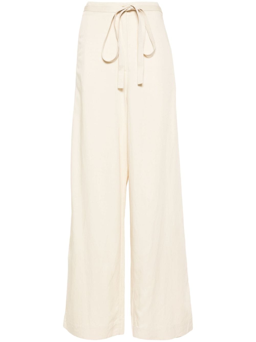 Tie-waist fluid trousers