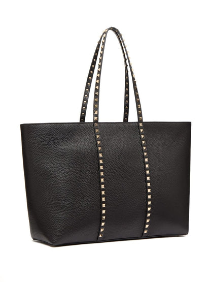 Rockstud leather tote bag