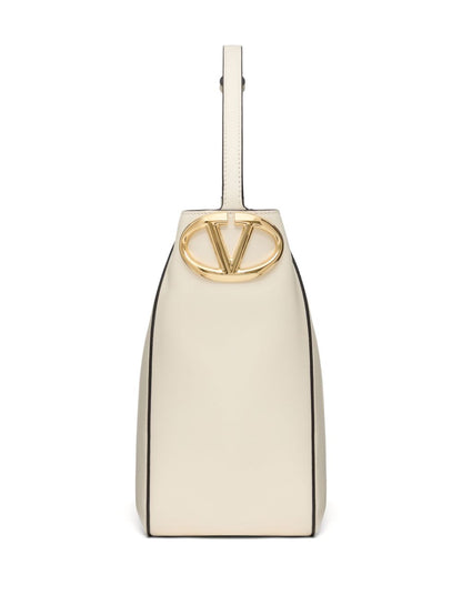 Vlogo side leather bucket bag