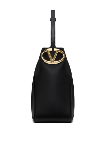 Vlogo side leather bucket bag