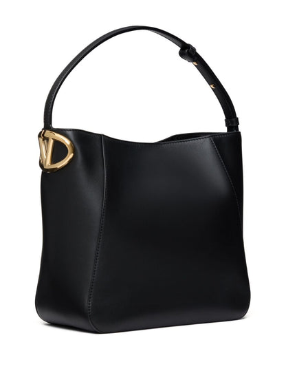 Vlogo side leather bucket bag