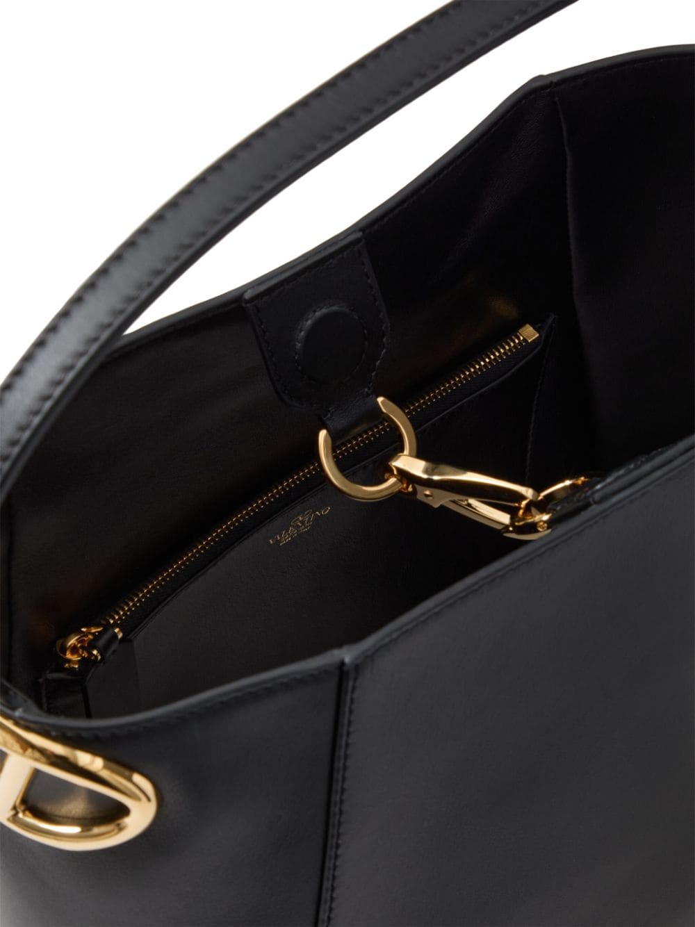 Vlogo side leather bucket bag