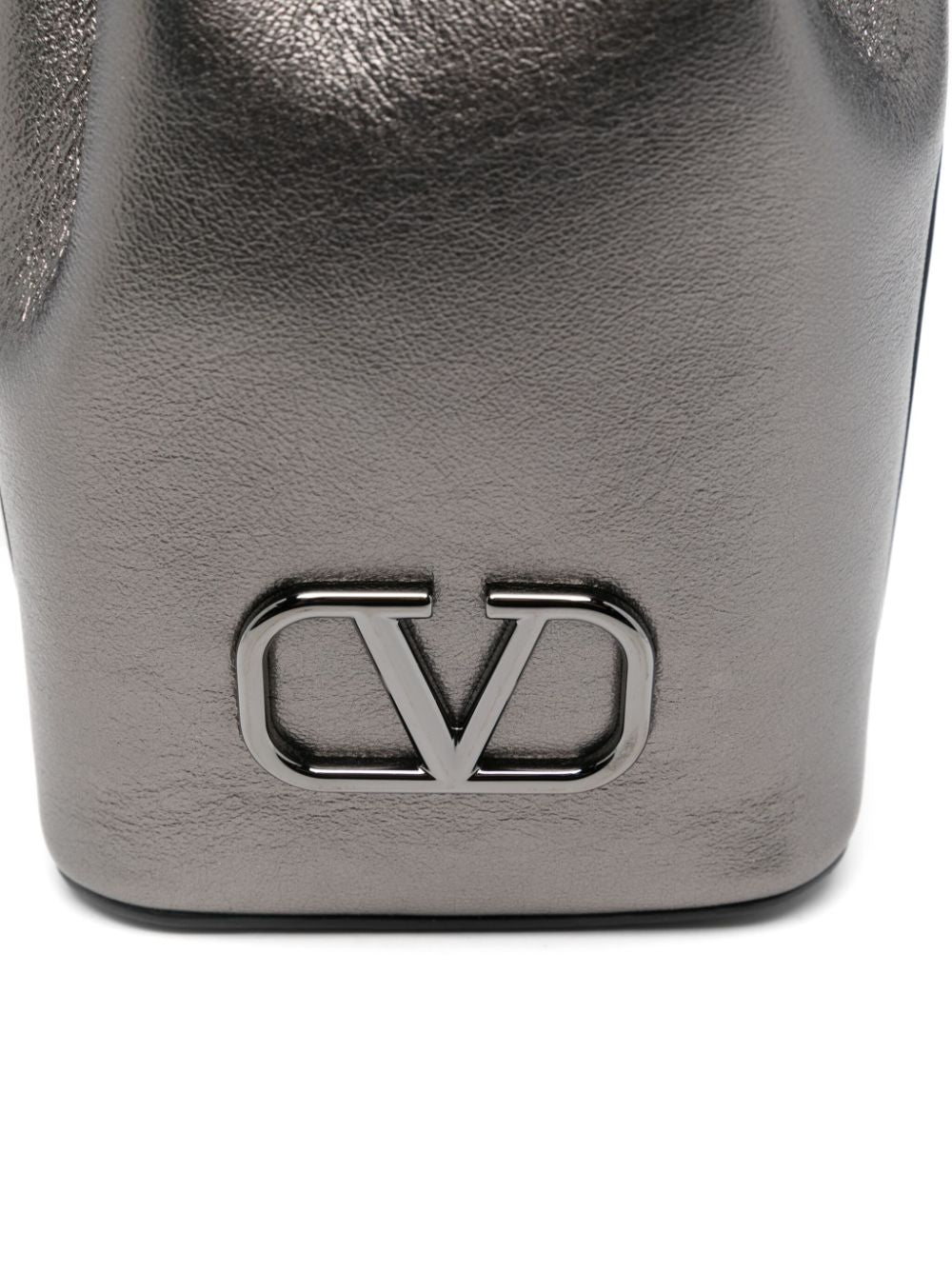 Vlogo signature laminated leather bucket bag