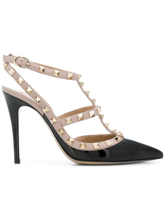 Rockstud leather pumps