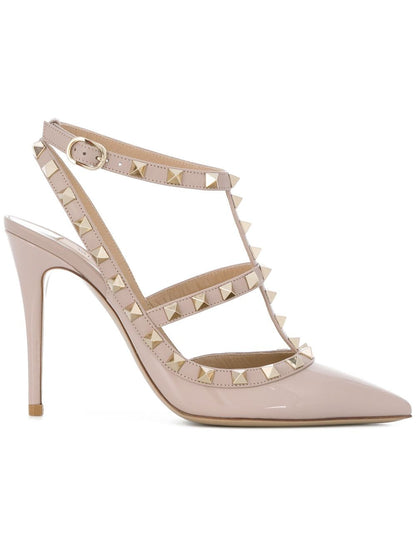 Rockstud leather pumps