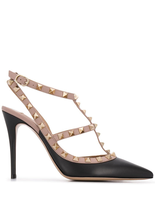 Rockstud leather pumps