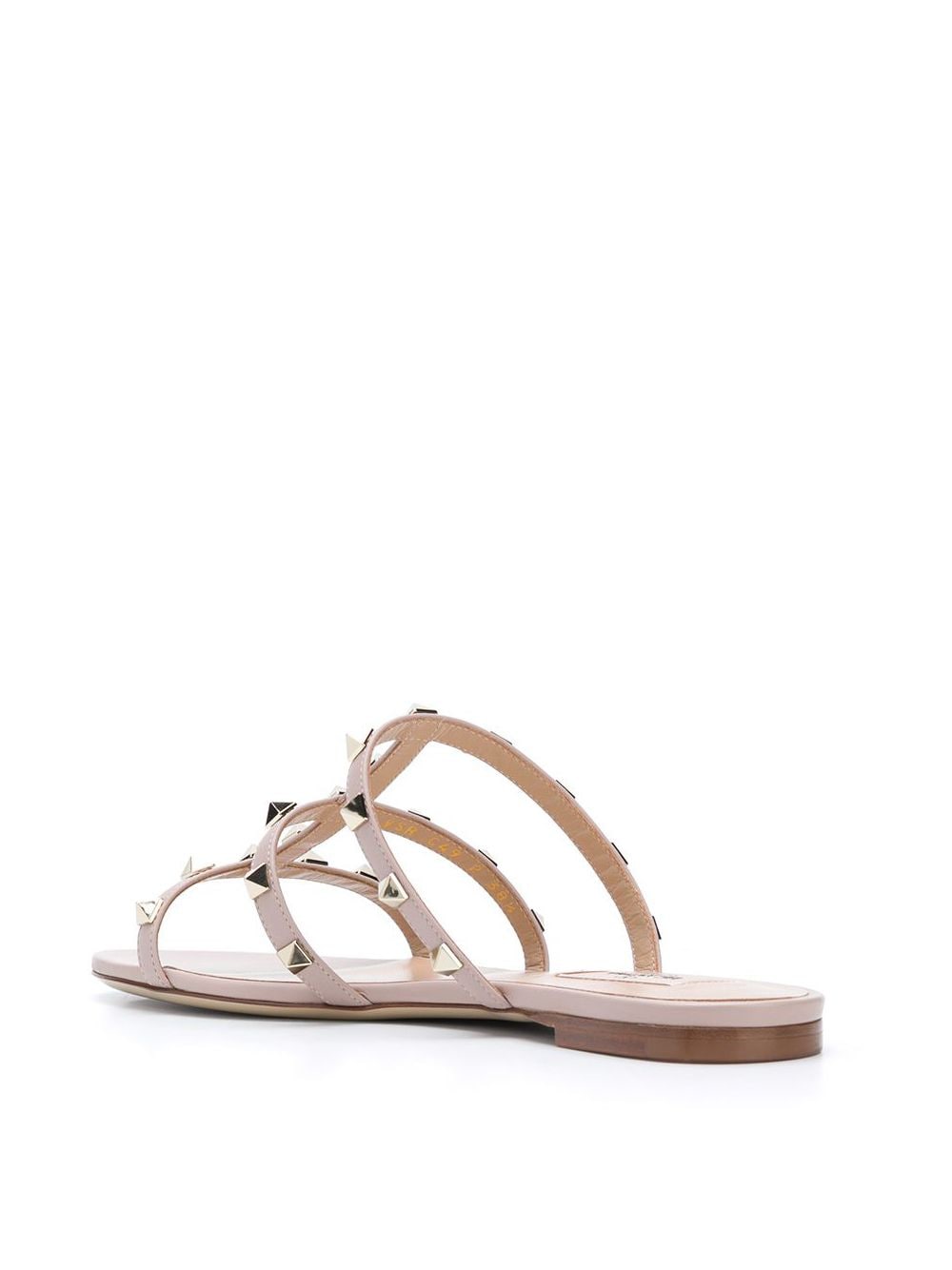 Rockstud leather flat sandals