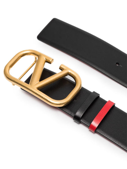 Vlogo signature leather reversible belt