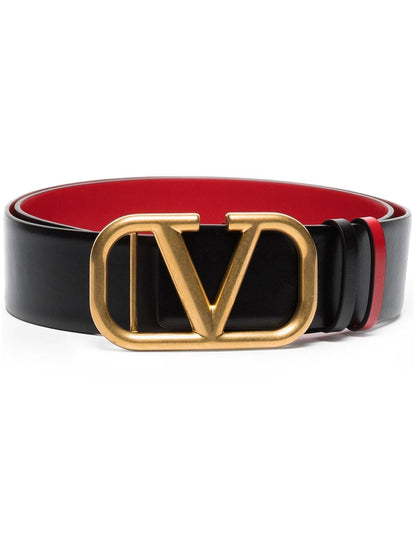 Vlogo signature leather reversible belt