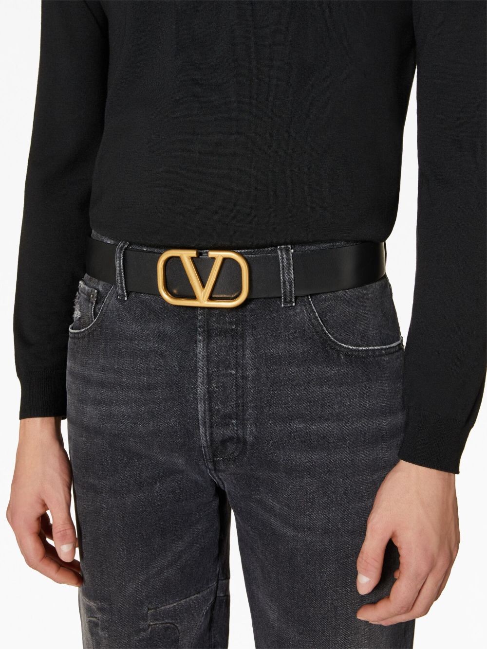 Vlogo signature leather belt