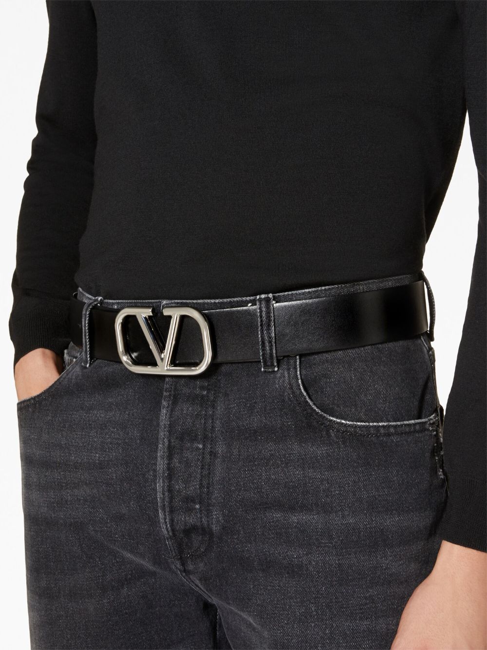 Vlogo signature leather belt