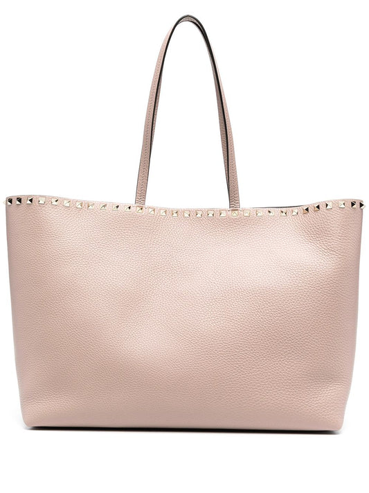 Rockstud leather tote bag