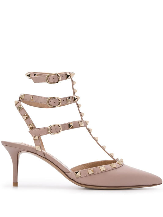 Rockstud leather pumps