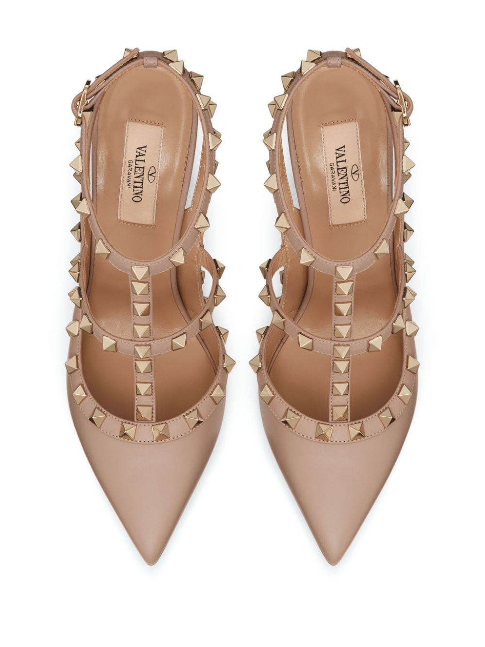 Rockstud leather pumps