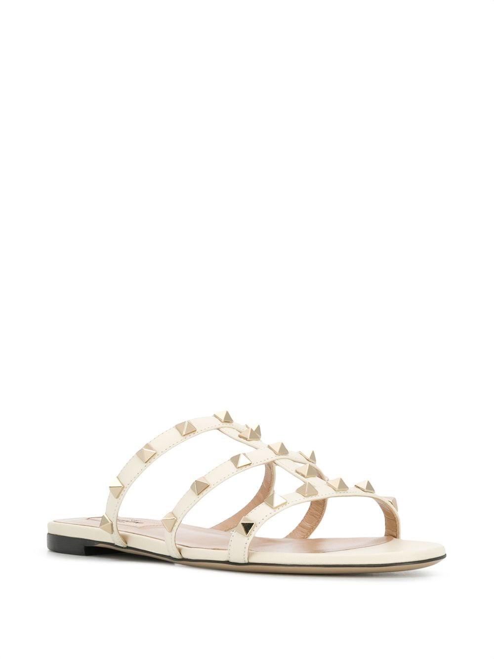 Rockstud leather flat sandals