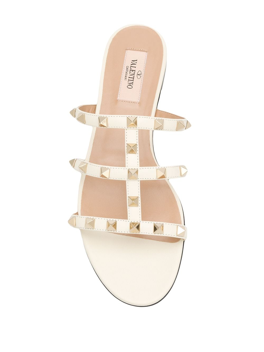 Rockstud leather flat sandals