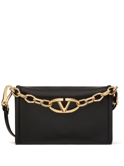 Vlogo chain mini leather clutch