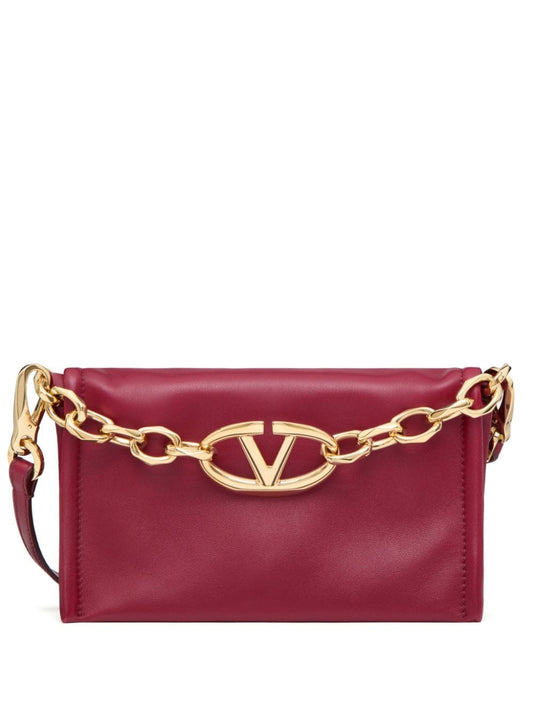 Vlogo chain mini leather clutch