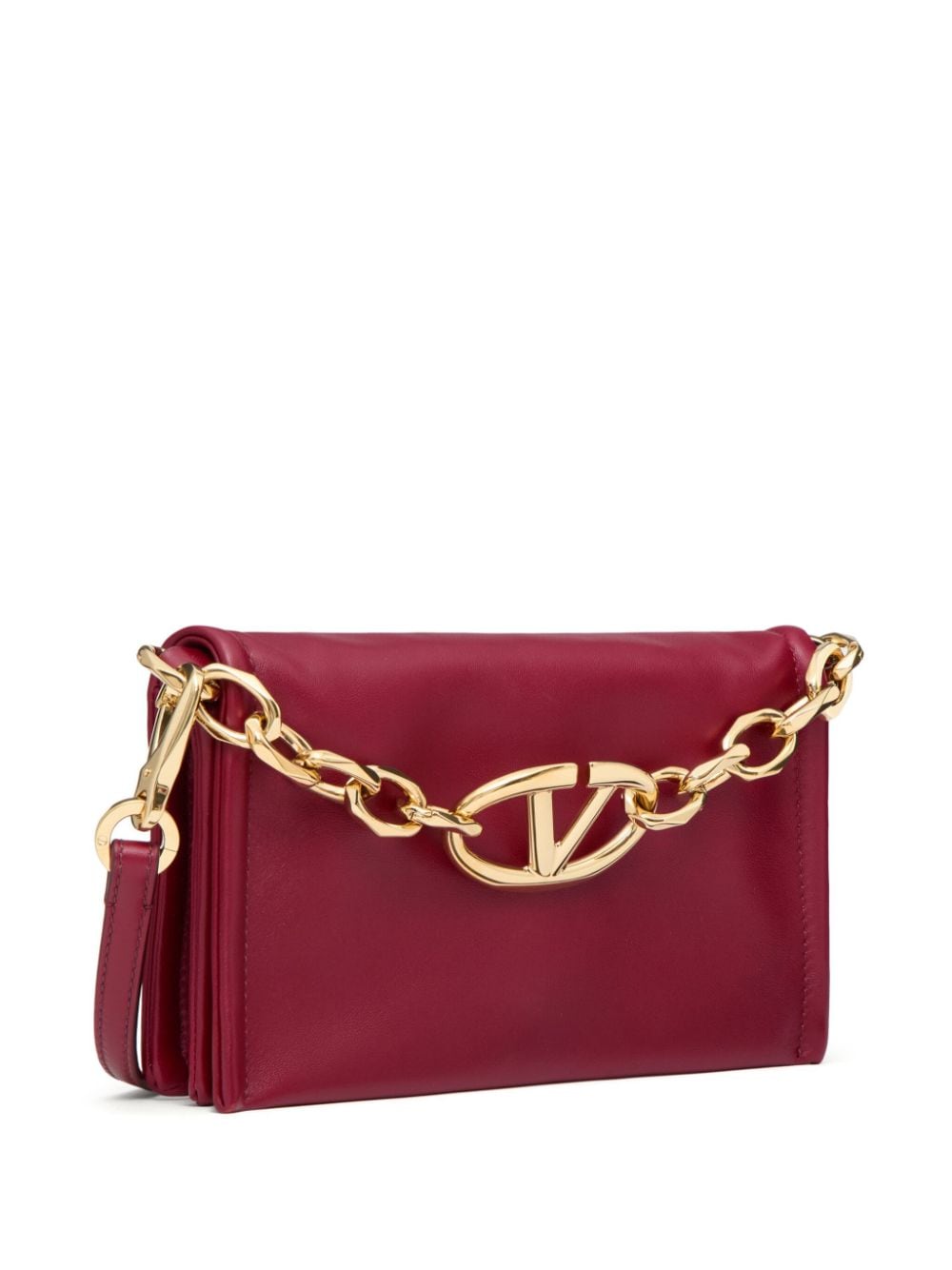 Vlogo chain mini leather clutch